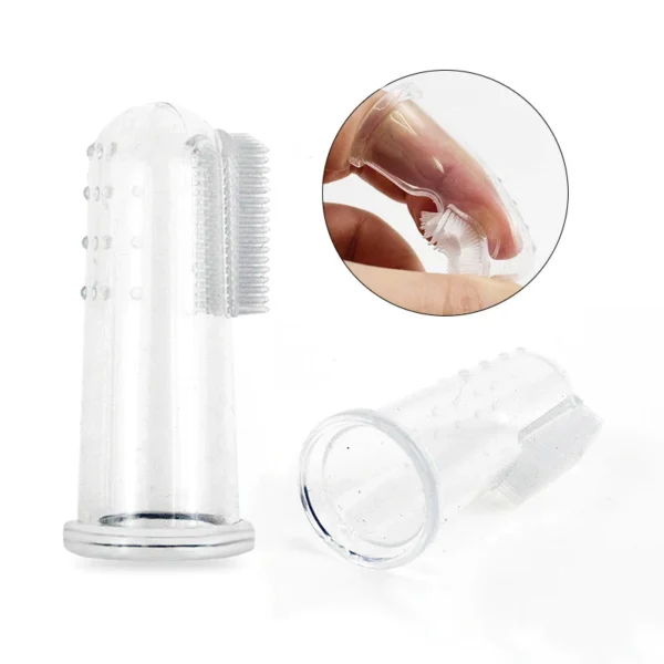 1PC Super Soft Pet Finger Dog Toothbrush Teddy Dog Brush Bad Breath Tartar Teeth Tool Cat Cleaning Dog Supplies Accessories - Görsel 3