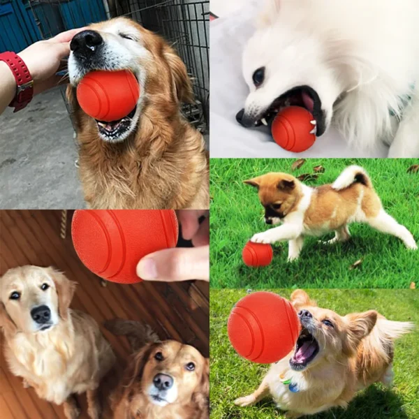 HOOPET Dog Toy Rubber Ball Bite-resistant Ball Toy for Dogs Puppy Teddy Pitbull Red Color Solid Ball S-XL Pet Supplies - Görsel 4