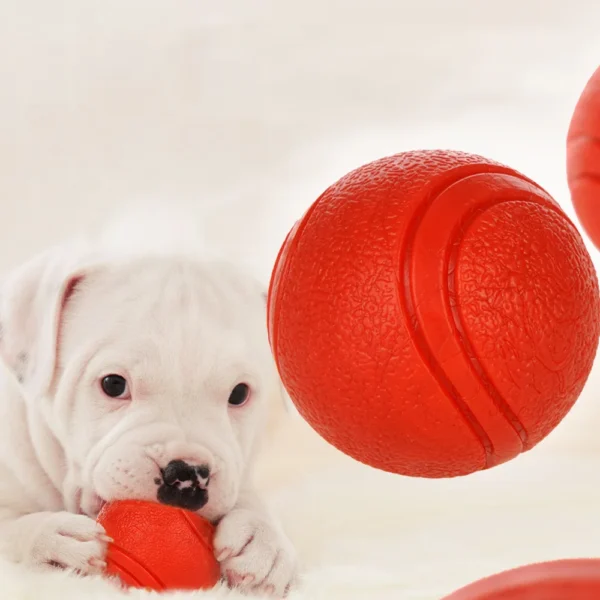 HOOPET Dog Toy Rubber Ball Bite-resistant Ball Toy for Dogs Puppy Teddy Pitbull Red Color Solid Ball S-XL Pet Supplies - Görsel 3