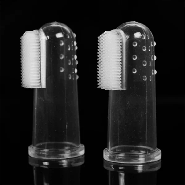 1PC Super Soft Pet Finger Dog Toothbrush Teddy Dog Brush Bad Breath Tartar Teeth Tool Cat Cleaning Dog Supplies Accessories - Görsel 2