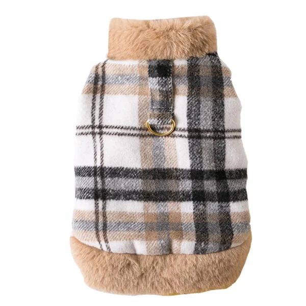 Pet Clothes Winter Warm Dog Plaid Jacket Coat For Small Dogs Cats Cozy Puppy Sweatshirt Costume Outfits Chihuahua French Bulldog - Görsel 5