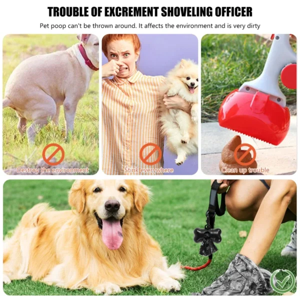 2/40Rolls Pet Dog Poop Bags Dispenser Collector Garbage Bag Puppy Cat Pooper Scooper Bag Small Rolls Outdoor Clean Pets Supplies - Görsel 5