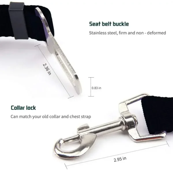 Adjustable Pet Cat Dog Car Seat Belt Pet Seat Vehicle Dog Harness Lead Clip Safety Lever Traction Dog Collars Dog Accessoires - Görsel 5