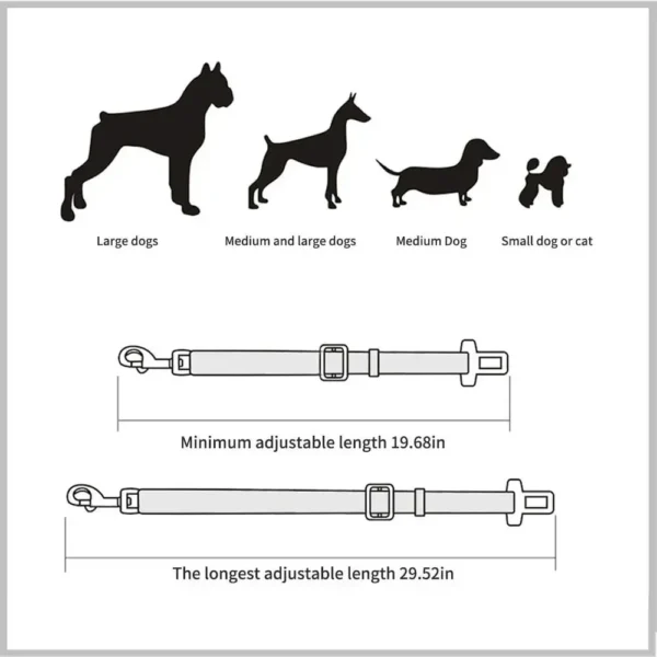 Adjustable Pet Cat Dog Car Seat Belt Pet Seat Vehicle Dog Harness Lead Clip Safety Lever Traction Dog Collars Dog Accessoires - Görsel 6