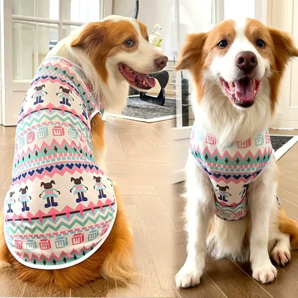 Summer Mesh Breathable Pet Cooling Vest for Small Medium Large Dog Ultra Thin Big Dog Clothes Cute Print Cat Puppy Cheap T-shirt - Görsel 4