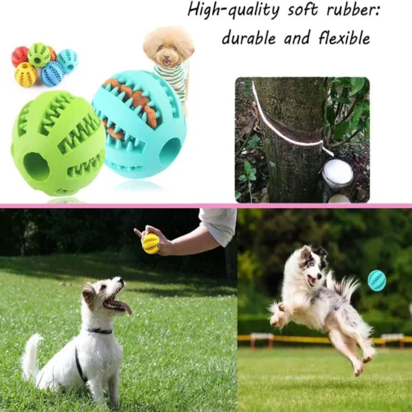 Dog Toy Ball Interactive Rubber Balls Puppy Chewing Toys Pet Tooth Cleaning Ball Cats Pets Food Treat Feeder Silicone Balls Toy - Görsel 2