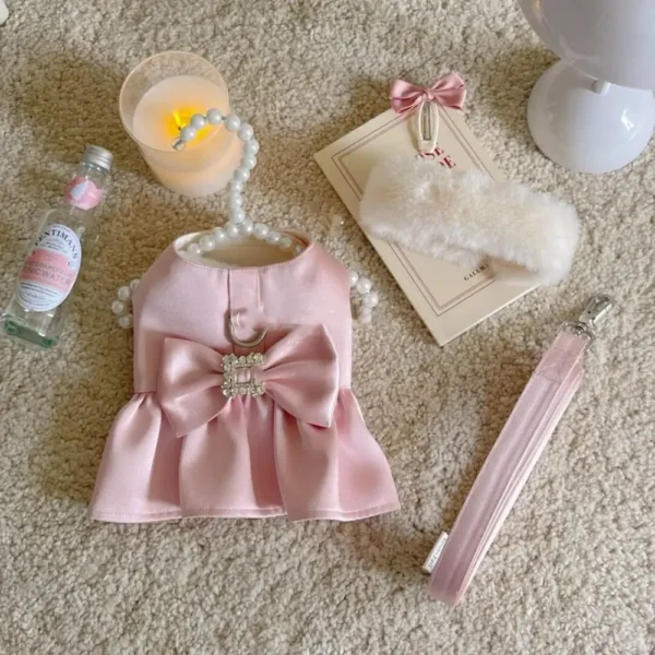 Princess Skirt Can Be Pulled Pet Dog Clothes Fashion Clothing Dogs Super Small Cute Chihuahua Print Summer Pink Girl Mascotas