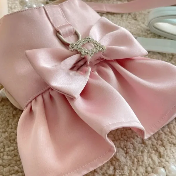 Princess Skirt Can Be Pulled Pet Dog Clothes Fashion Clothing Dogs Super Small Cute Chihuahua Print Summer Pink Girl Mascotas - Görsel 4