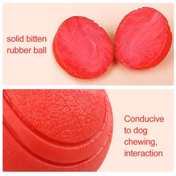 HOOPET Dog Toy Rubber Ball Bite-resistant Ball Toy for Dogs Puppy Teddy Pitbull Red Color Solid Ball S-XL Pet Supplies - Görsel 2